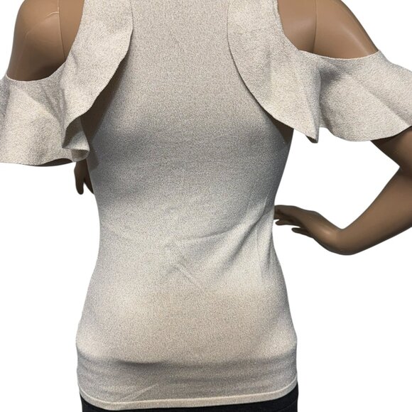 Lilly Pulitzer Ivory Rayon Blend Cold Shoulder Tank Top/Cami Sweater Size: XXS - Picture 5 of 10